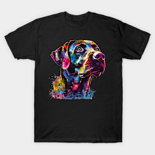 Labrador Retriever Colorfull Pop Art Design For Dog Onwer T-Shirt